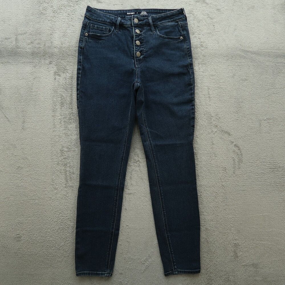 Old Navy Jeans Women's Size 8 Blue High-Rise Rockstar Super Skinny 28" Inseam